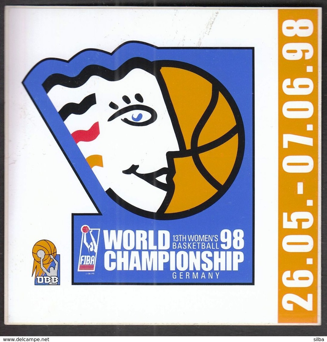 Germany 1998 / FIBA 13th Women's World Basketball Championship / Sticker - Apparel, Souvenirs & Other