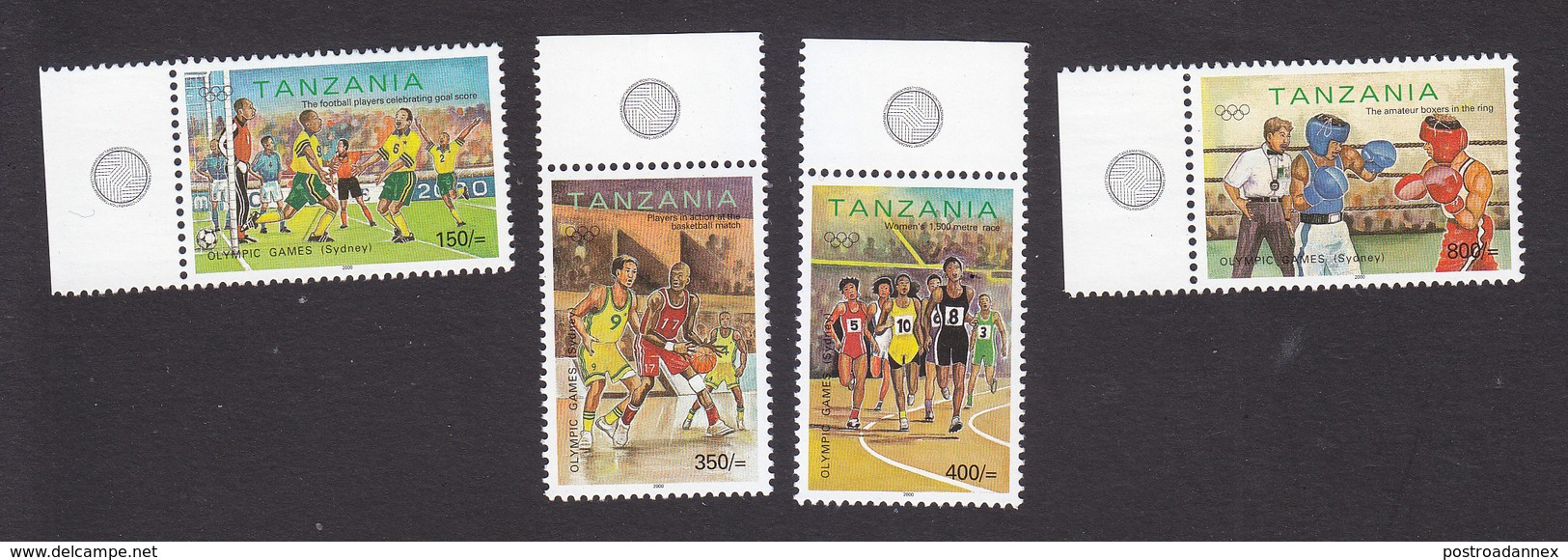 Tanzania, Scott #2092-2095, Mint Never Hinged, Olympics, Issued 2000 - Tanzania (1964-...)