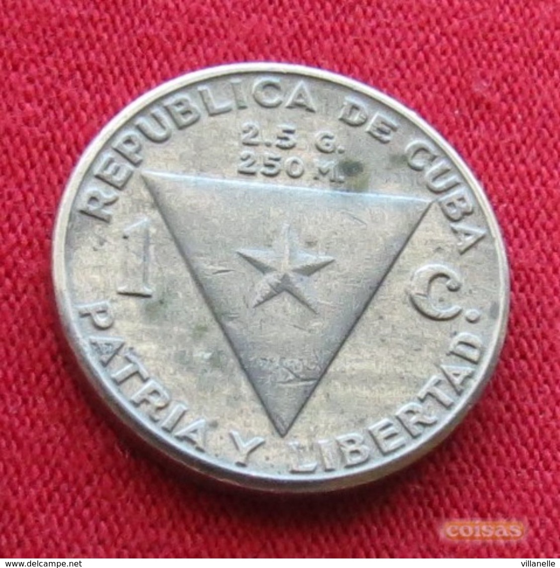 Cuba 1 Centavo 1958 KM# 30 - Cuba