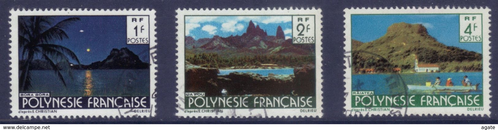 Polynésie 132 133 135 Paysages (1979) Oblitérés - Usados