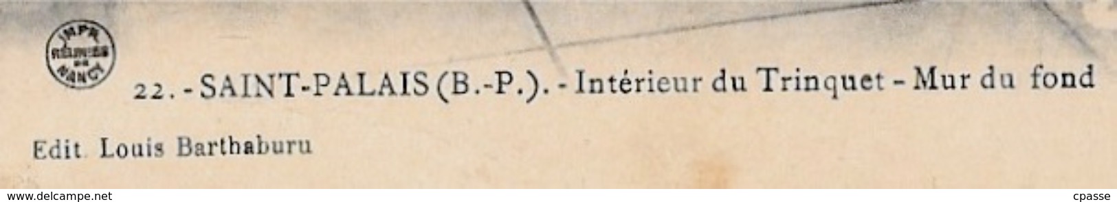 CPA 64 St SAINT-PALAIS Pyrénées-Atlantiques - Intérieur Du Trinquet  - Mur Du Fond ° Edit. Louis Barthaburu - Saint Palais