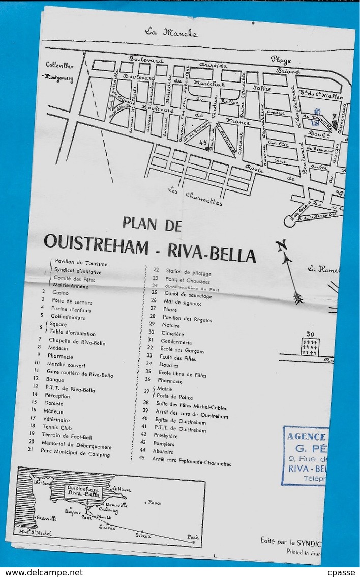 Carte PLAN 14 OUISTREHAM RIVA-BELLA Calvados (cachet Agence De La Mer G.PECAULT) - Autres & Non Classés