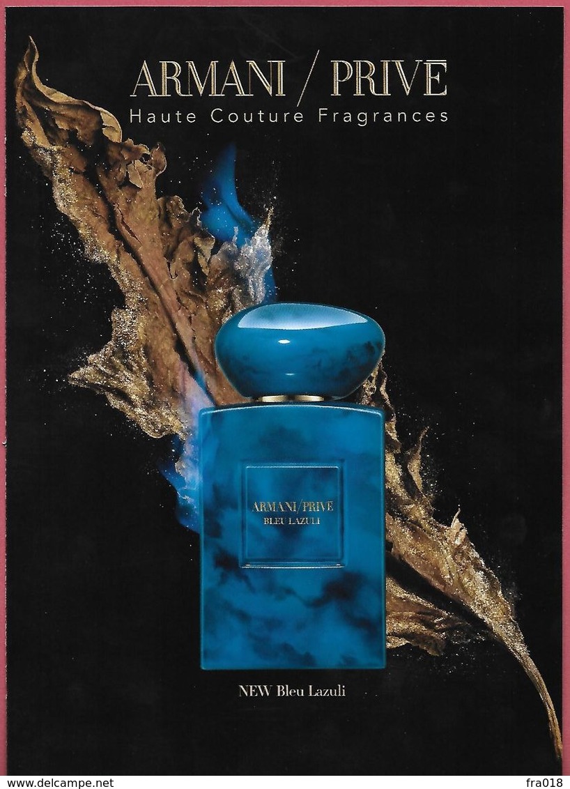 F-   Magnifique Large Rabat Armani - Bleu Lazuli- Perfume Card- USA - Modern (from 1961)