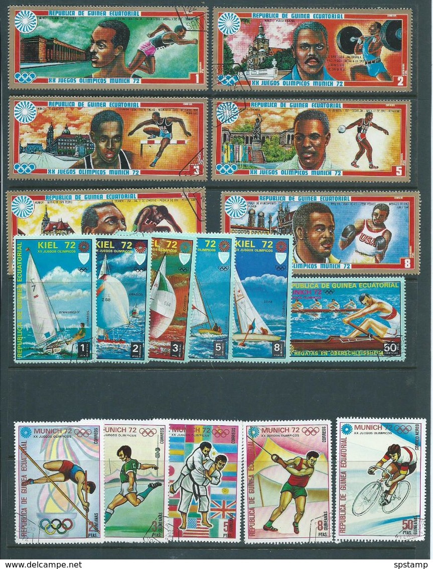 Equatorial Guinea 1972 - 1976 Olympic Issues 53 Different In Sets, Part Sets & Singles FU - Andere & Zonder Classificatie