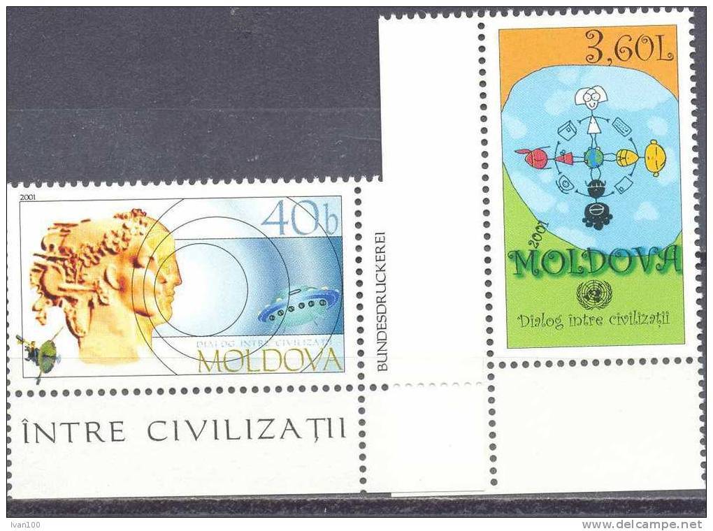 2001. Moldova, Dialog Of Civilizations, 2v, Mint/** - Moldavie