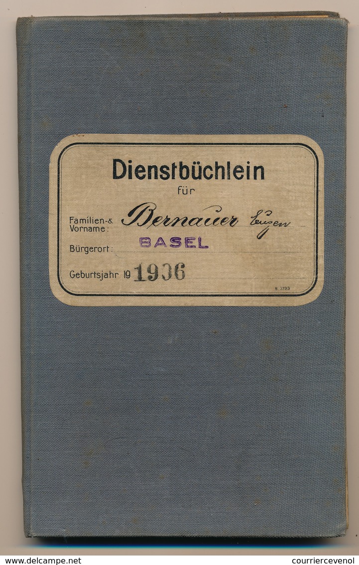 SUISSE - Livret Militaire (Diensbüchlein) 1926/27 Bâle - Mentions Taxe Militaire / Exemption Consul Marseille =>1954 - Documents