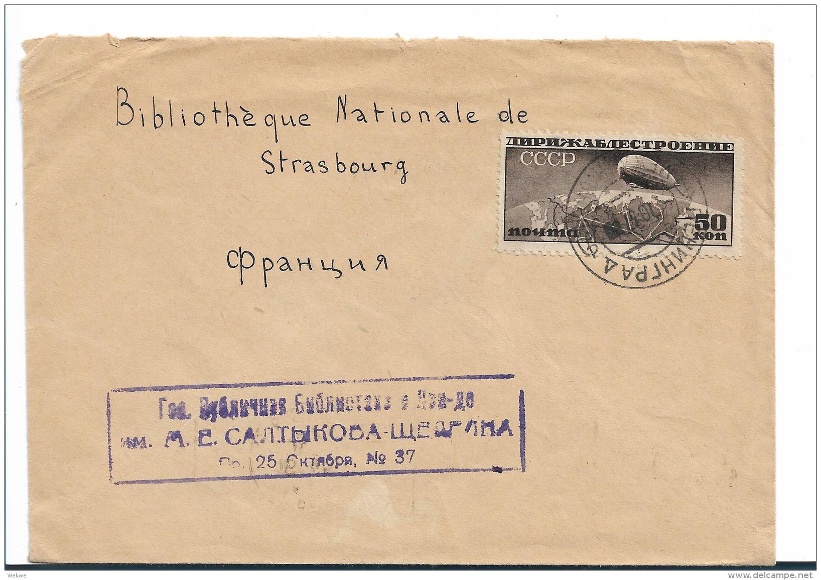 RL252 /  - UDSSR - Zeppelinmarke 1937 Nach Frankreich - Covers & Documents