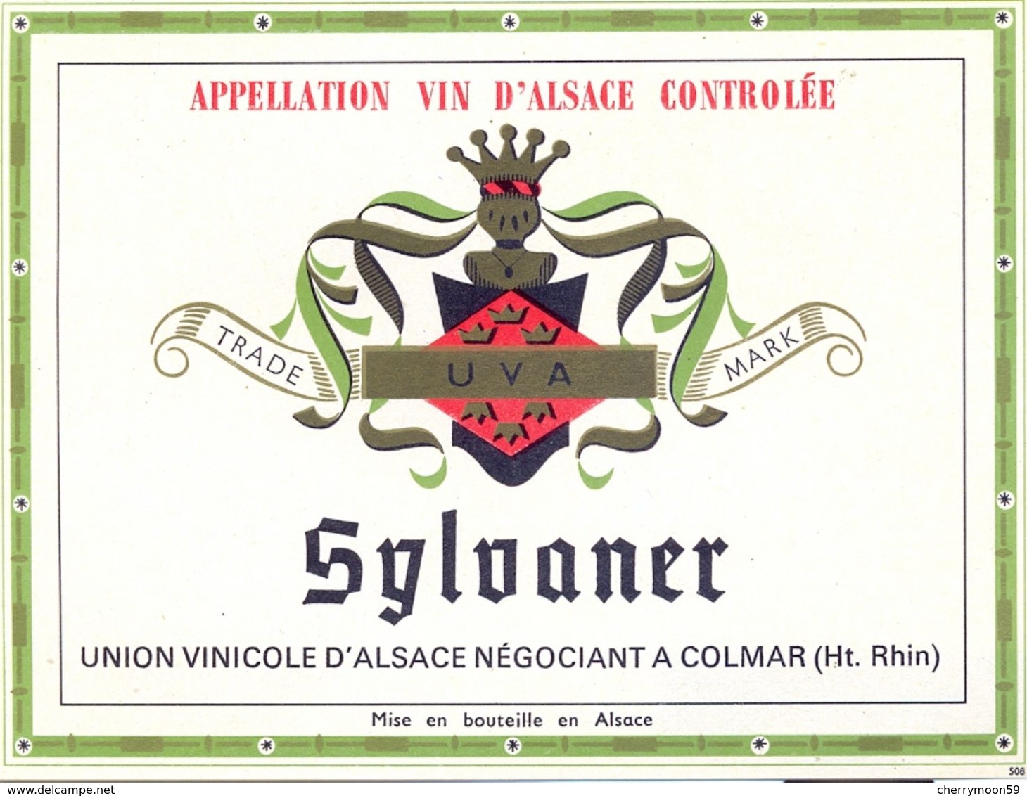 1 Etiquette Ancienne De VIN - SYLVANER - UNION VINICOLE DIVINAL A COLMAR - Riesling