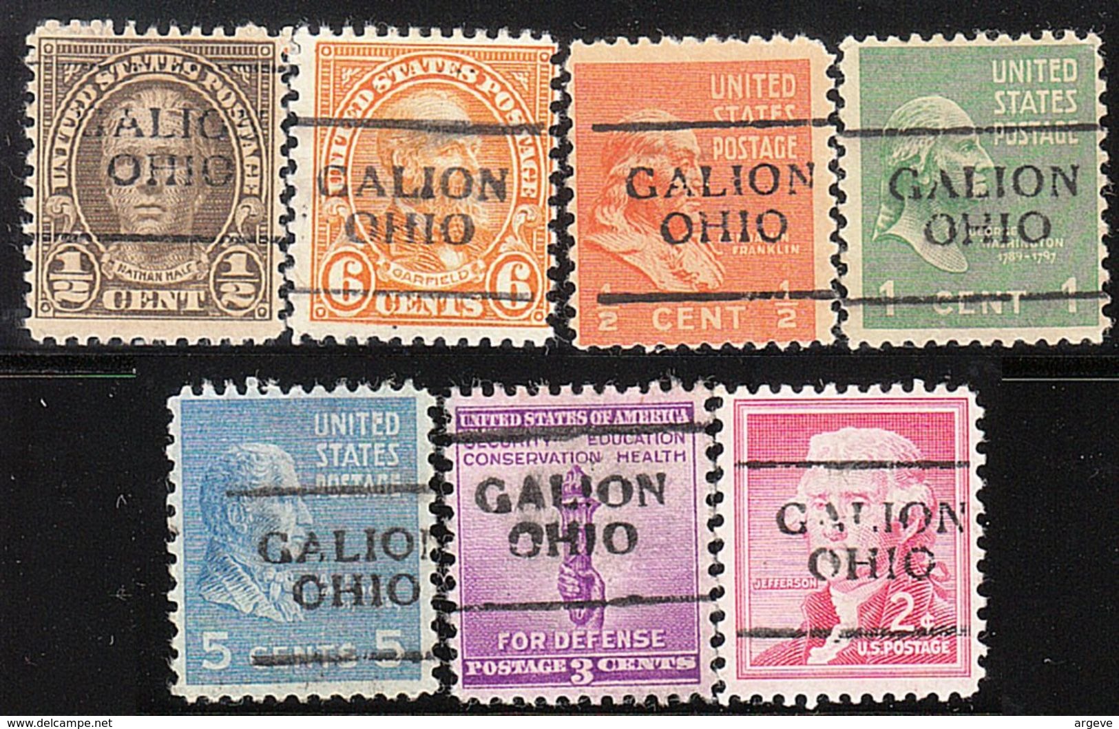 USA Precancel Vorausentwertung Preo, Locals Ohio, Galion 701, 7 Diff. - Prematasellado