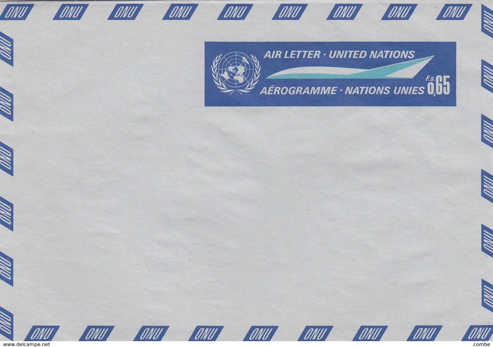 AIR LETTER AEROGRAMME UNITED NATIONS  0,65F  ONU - Sonstige & Ohne Zuordnung