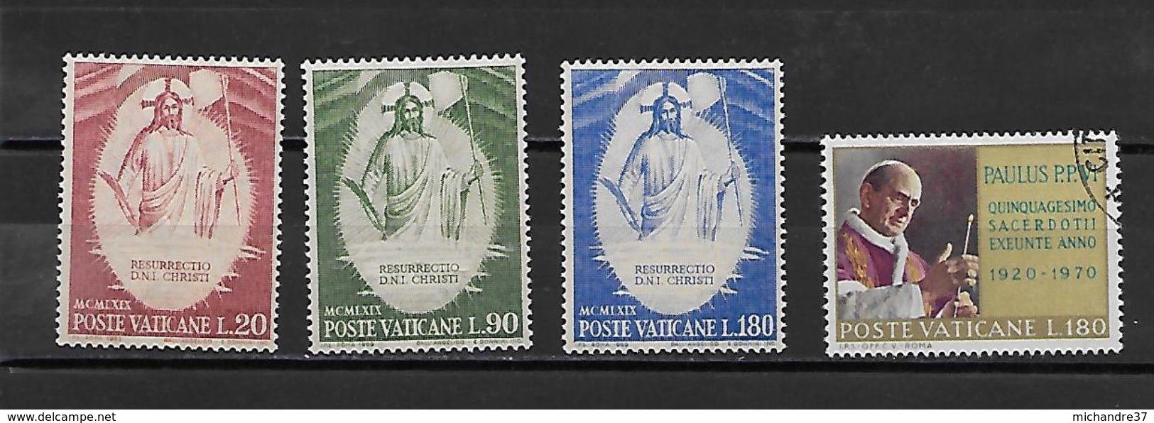 VATICAN 485 à 487/489 Oblitérés Rond - Usados