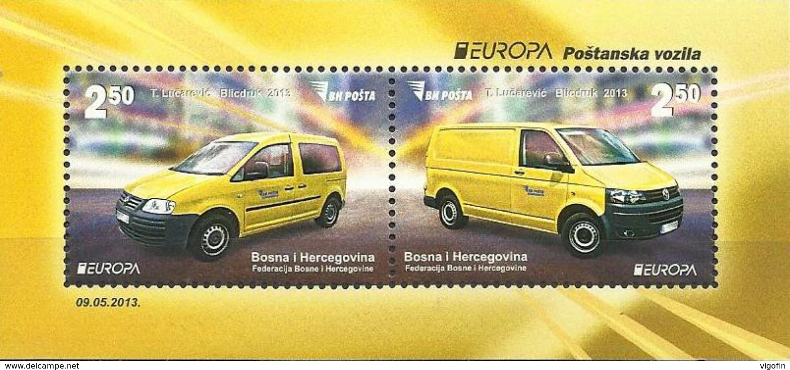 BH 2013-618-9 EUROPA CEPT, BOSNA AND HERZEGOVINA, S/S, MNH - Autos