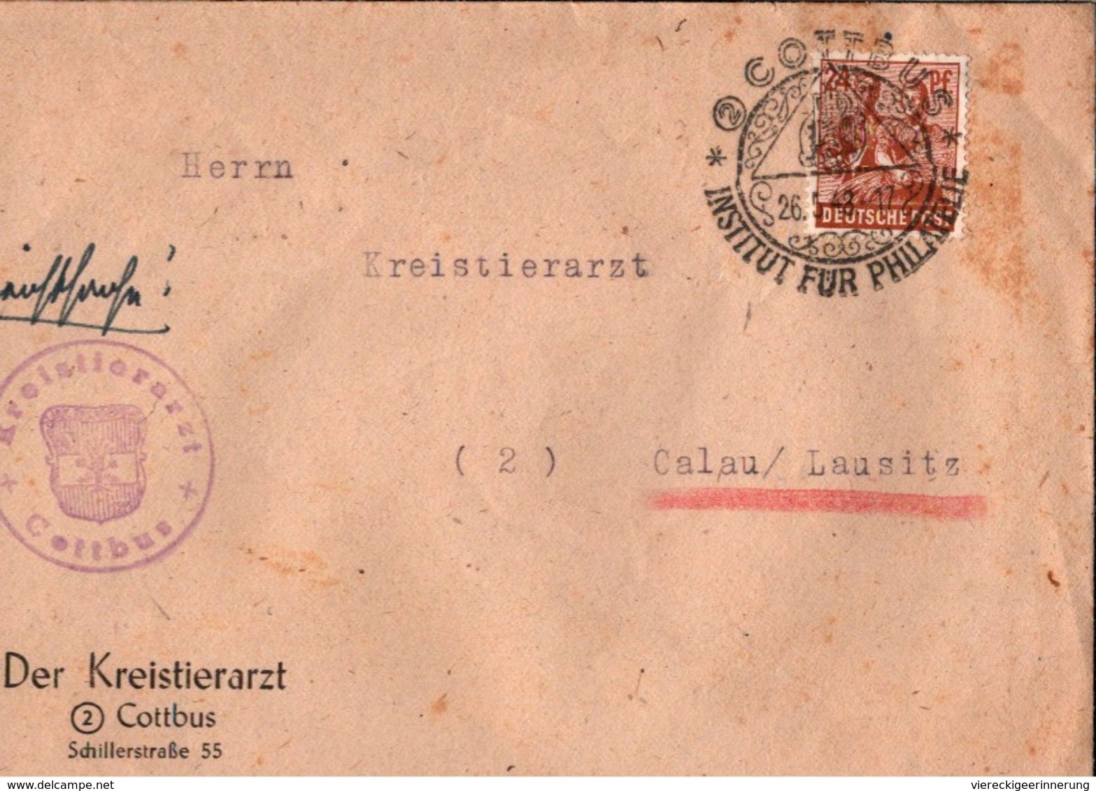 ! 1948 Beleg Aus Cottbus , Kreistierarzt, Sonderstempel - Autres & Non Classés