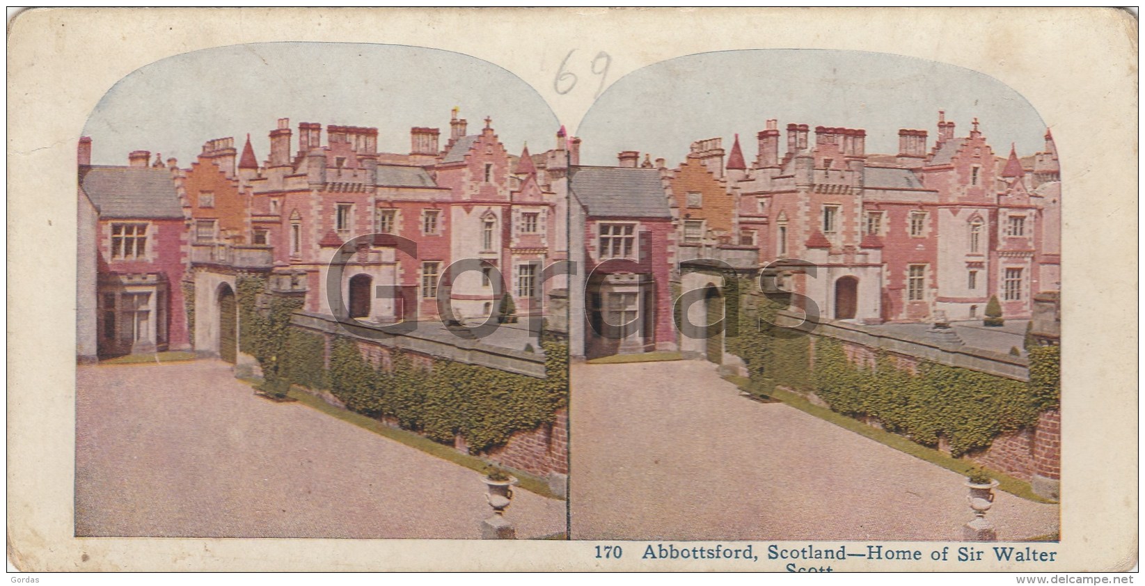 UK - Abbotsford - Scotland - Abbottsford - Home Of Sir Walter Scott - Stereoscopic Photo 175x90mm - Roxburghshire