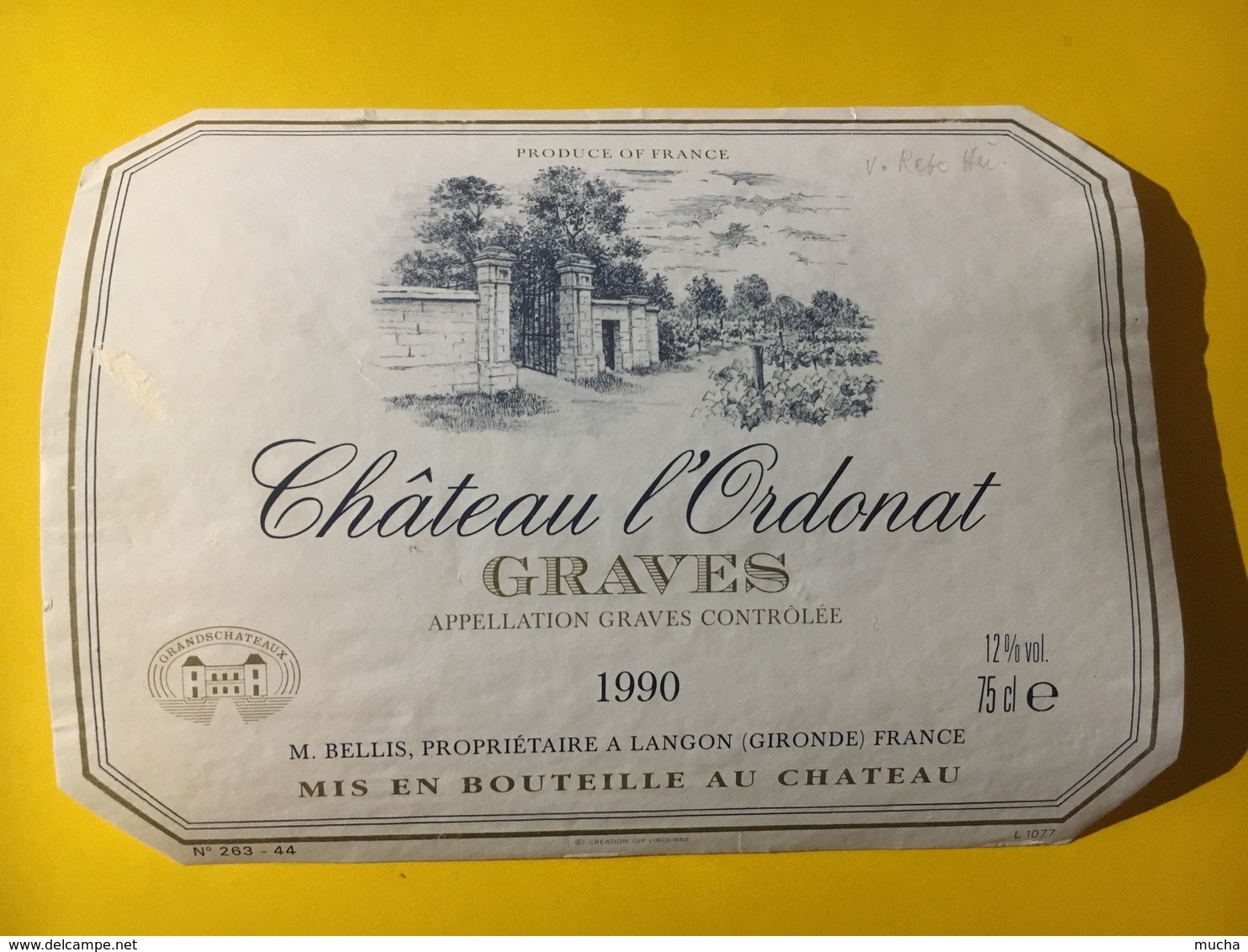 6929 - Château L'0rdonat  1990 Graves - Bordeaux