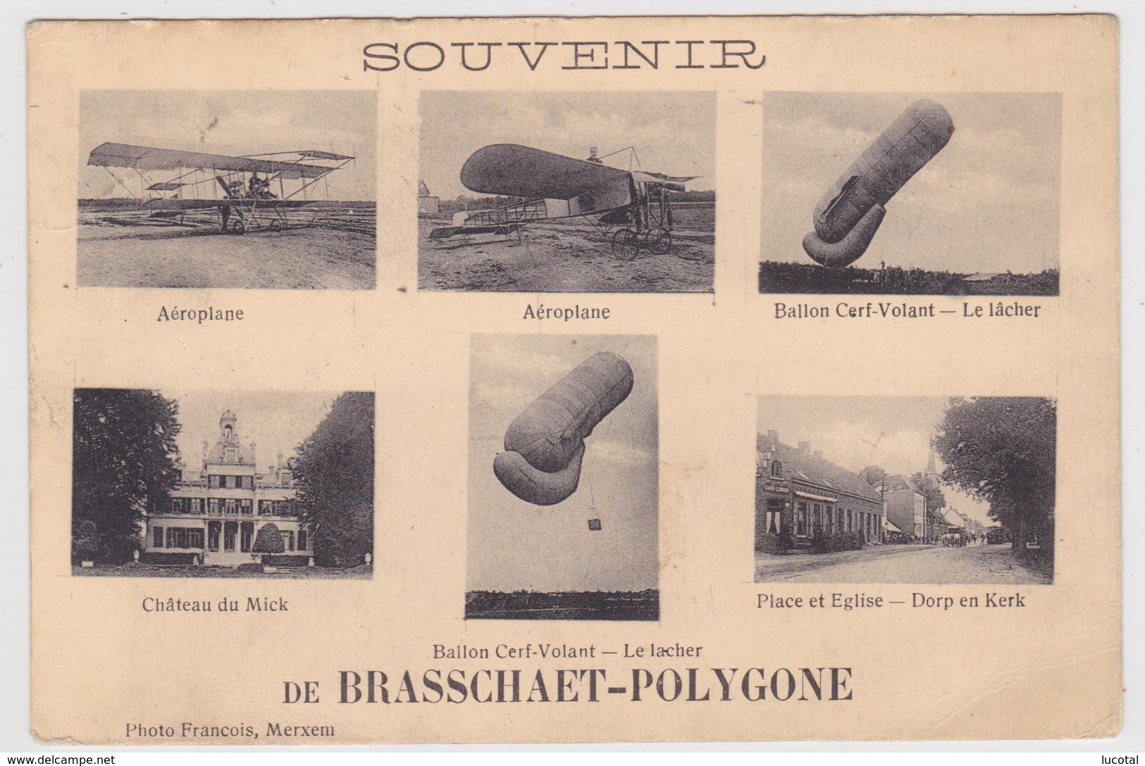 Brasschaet Polygone - Brasschaat - Souvenir - 6 Zichten - Vliegtuigen - Ballons - Kasteel Mick - Dorp - Uitg. Francois. - Brasschaat