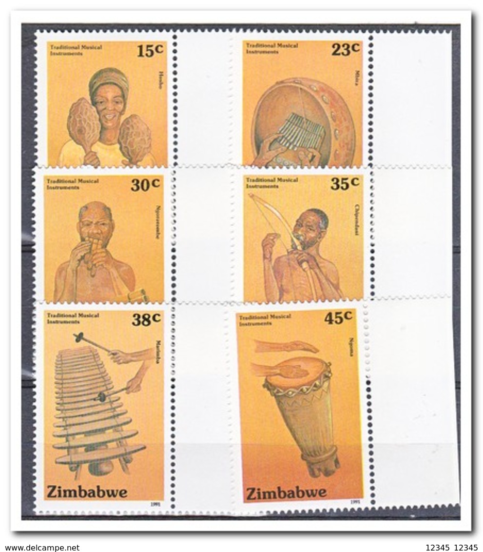 Zimbabwe 1991, Postfris MNH, Music Instruments - Zimbabwe (1980-...)