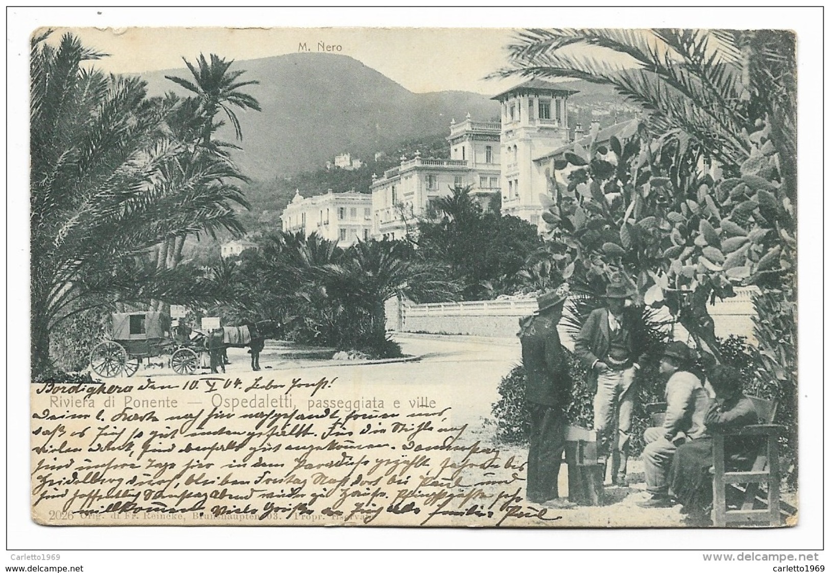 OSPEDALETTI - PASSEGGIATA E VILLE 1904 VIAGGIATA FP - Imperia