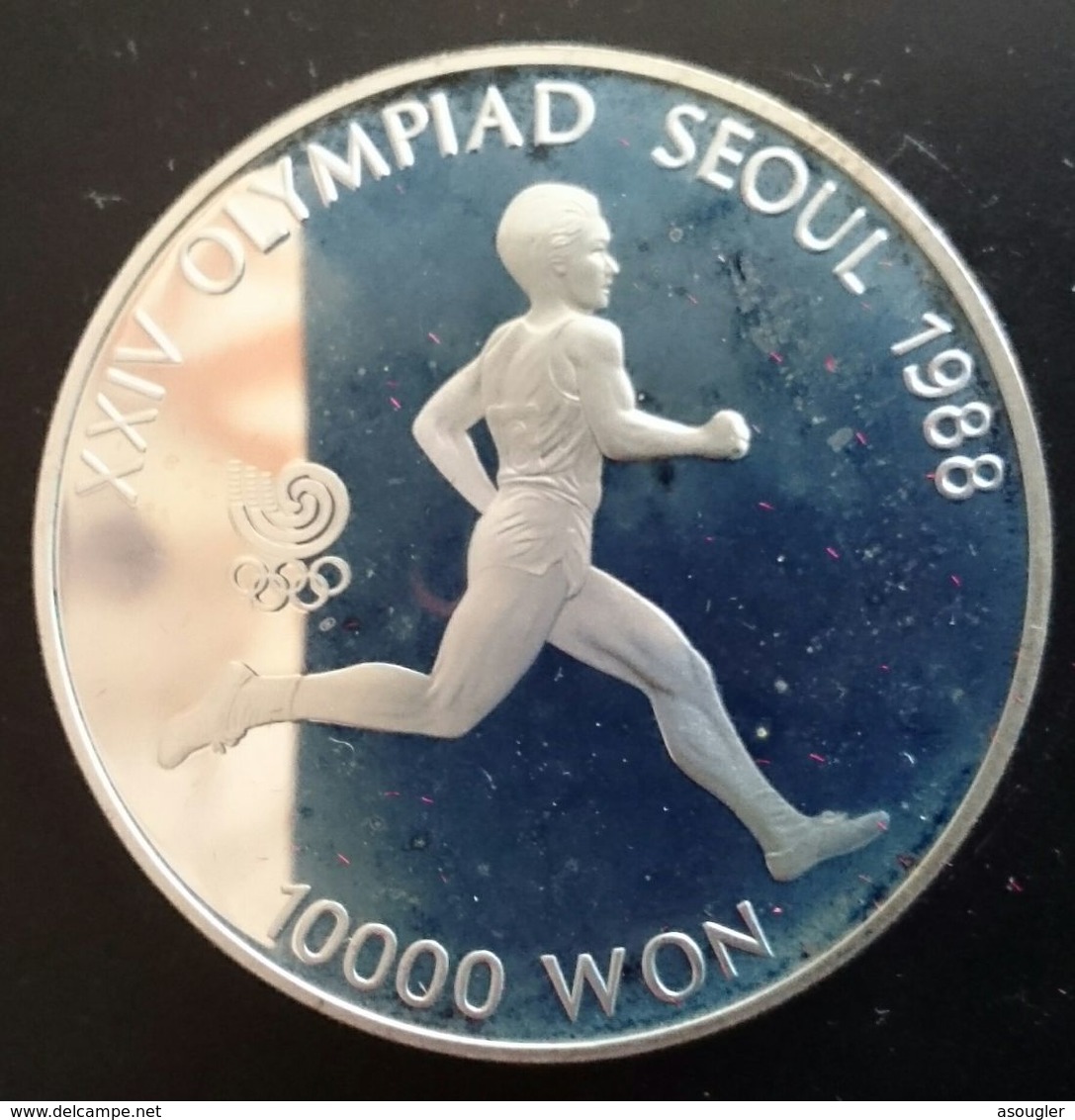 SOUTH KOREA 10000 WON 1986 SILVER PROOF "OLYMPIC GAMES 1988" Free Shipping Via Registered Air Mail - Coreal Del Sur