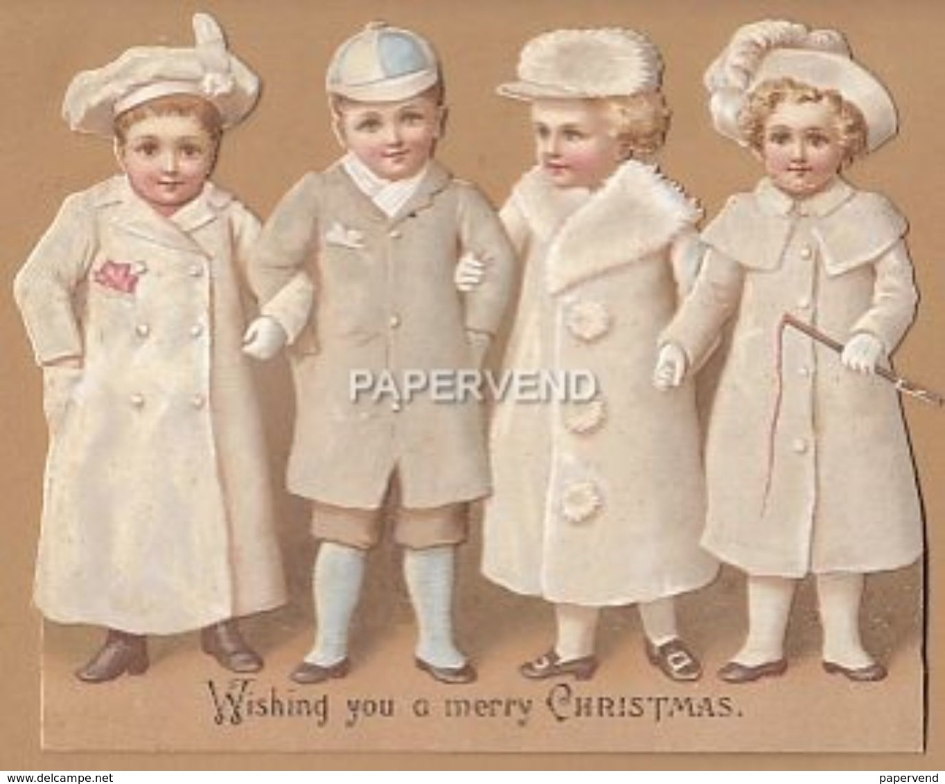 Greeting Card Cut Out Four Children  Egc158 - Unclassified