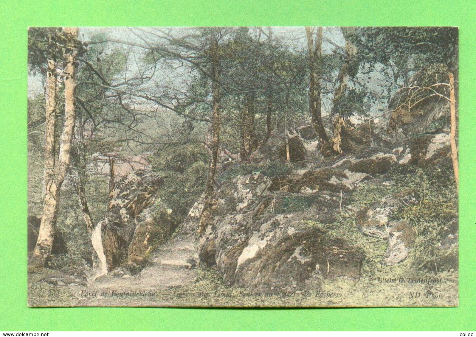 CPA FRANCE 77  ~  FORÊT De FONTAINEBLEAU  ~  203  Grotte Aux Loups, Sentier Au Travers Des Rocher   ( ND )  2 Scans - Fontainebleau