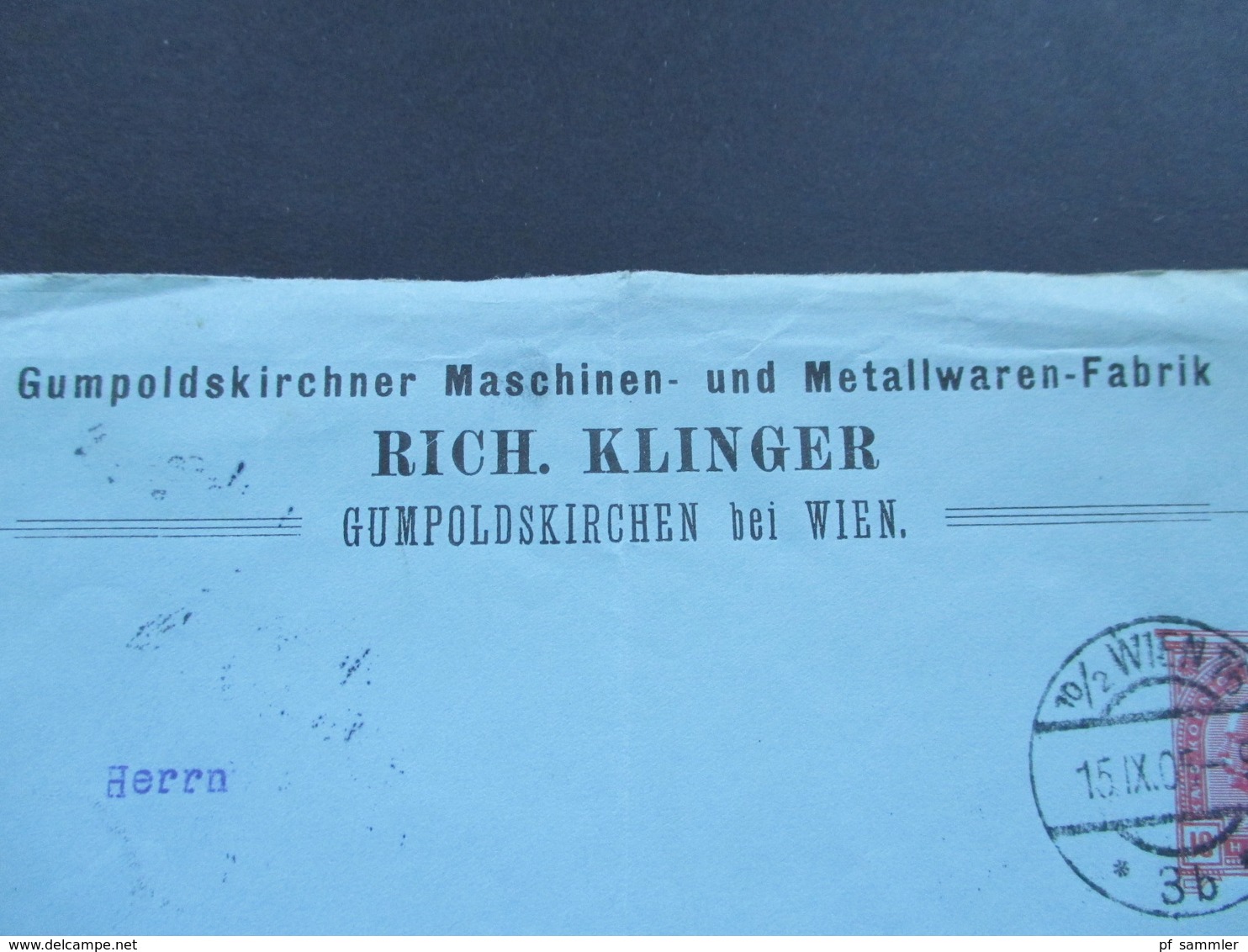 Österreich 1905 Privatganzsachen Umschlag Gumpolskirchner Maschinen Und Metallwaren Fabrik Rich. Klinger Gumpolsdkirchen - Briefe U. Dokumente