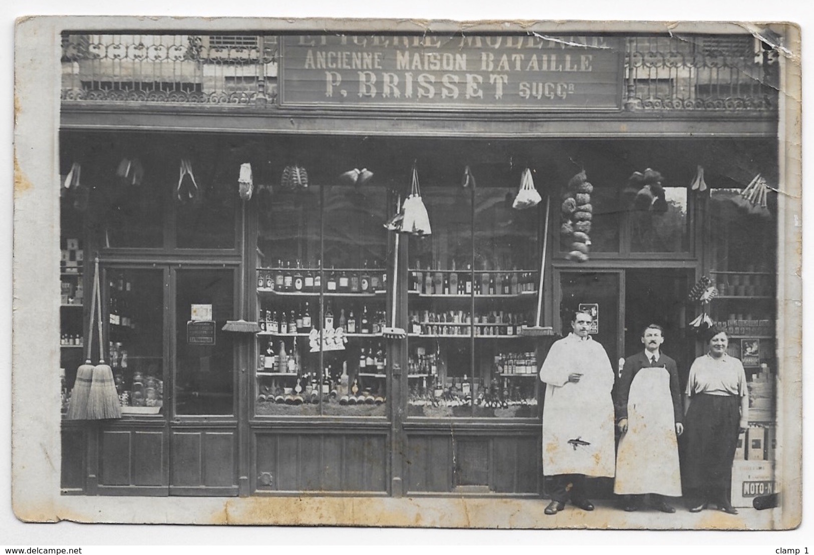 CPA A IDENTIFIER CARTE PHOTO EPICERIE MODERNE ANCIENNE MAISON BATAILLE P. BRISSET SUCESSEUR - A Identifier