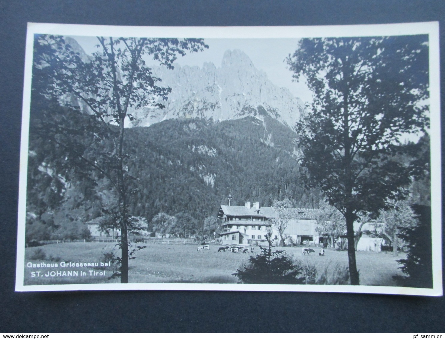 AK / Echtfoto Österreich 1938 Gasthaus Griessenau Bei St. Johann In Tirol. Stempel Des Gasthauses!! - Hotels & Restaurants