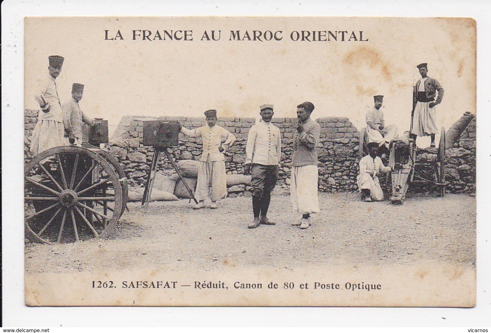 CPA  MAROC SAFSAFAT Reduit Canon De 80 Et Poste Optique - Other & Unclassified