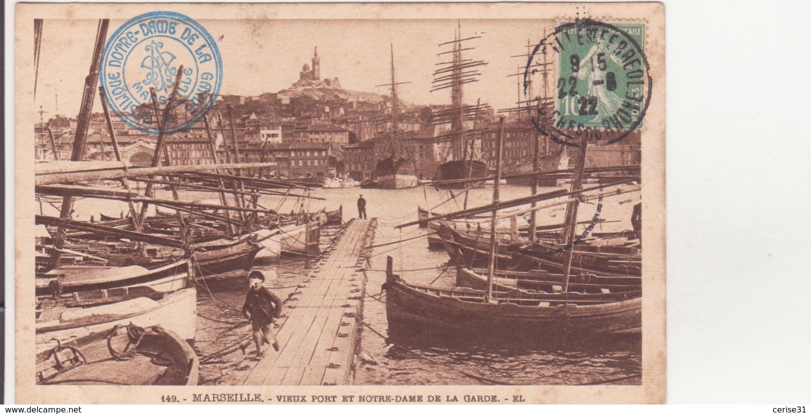 CPA - 149. MARSEILLE, Vieux Port Et Notre Dame De La Garde - Old Port, Saint Victor, Le Panier