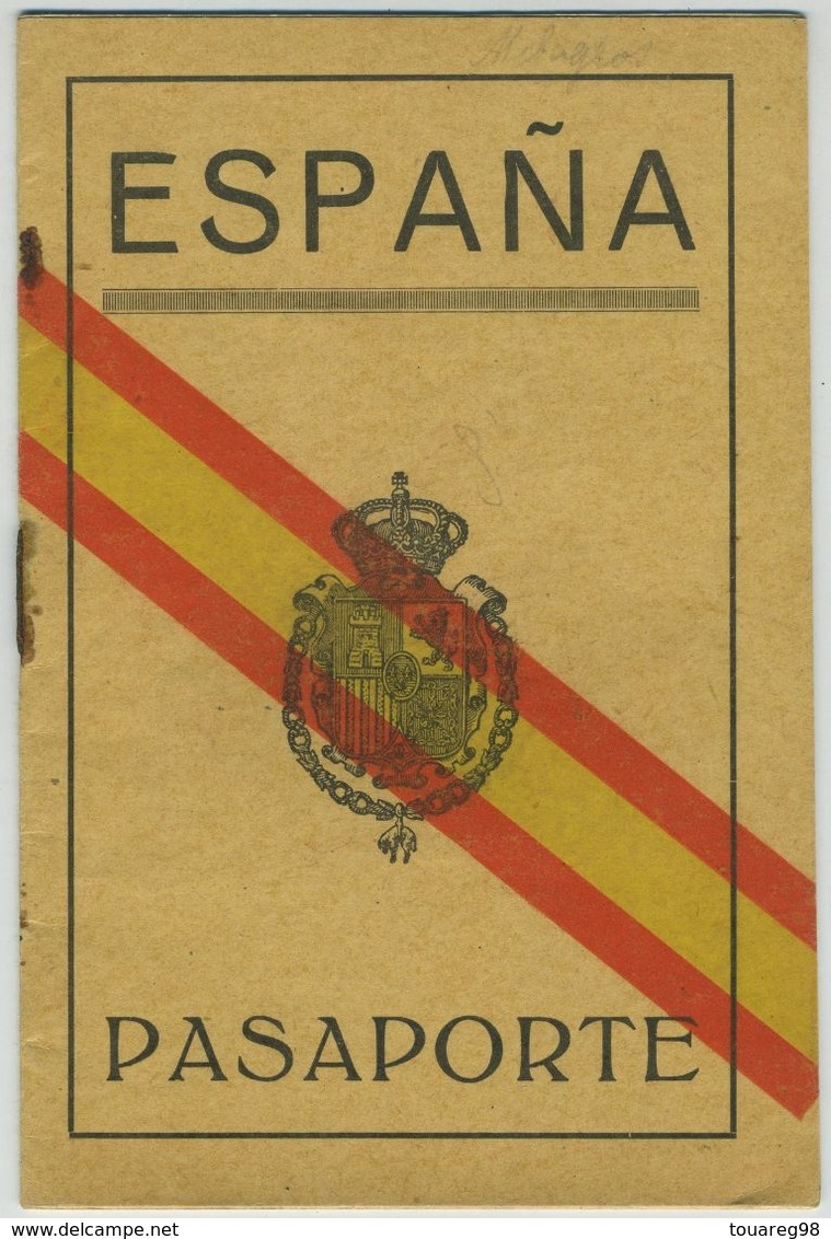 Passeport Espagnol Valable Pour La France Le Portugal Et L'Italie. España. Pasaporte. Délivré à Pampelune En 1931. - Documents Historiques