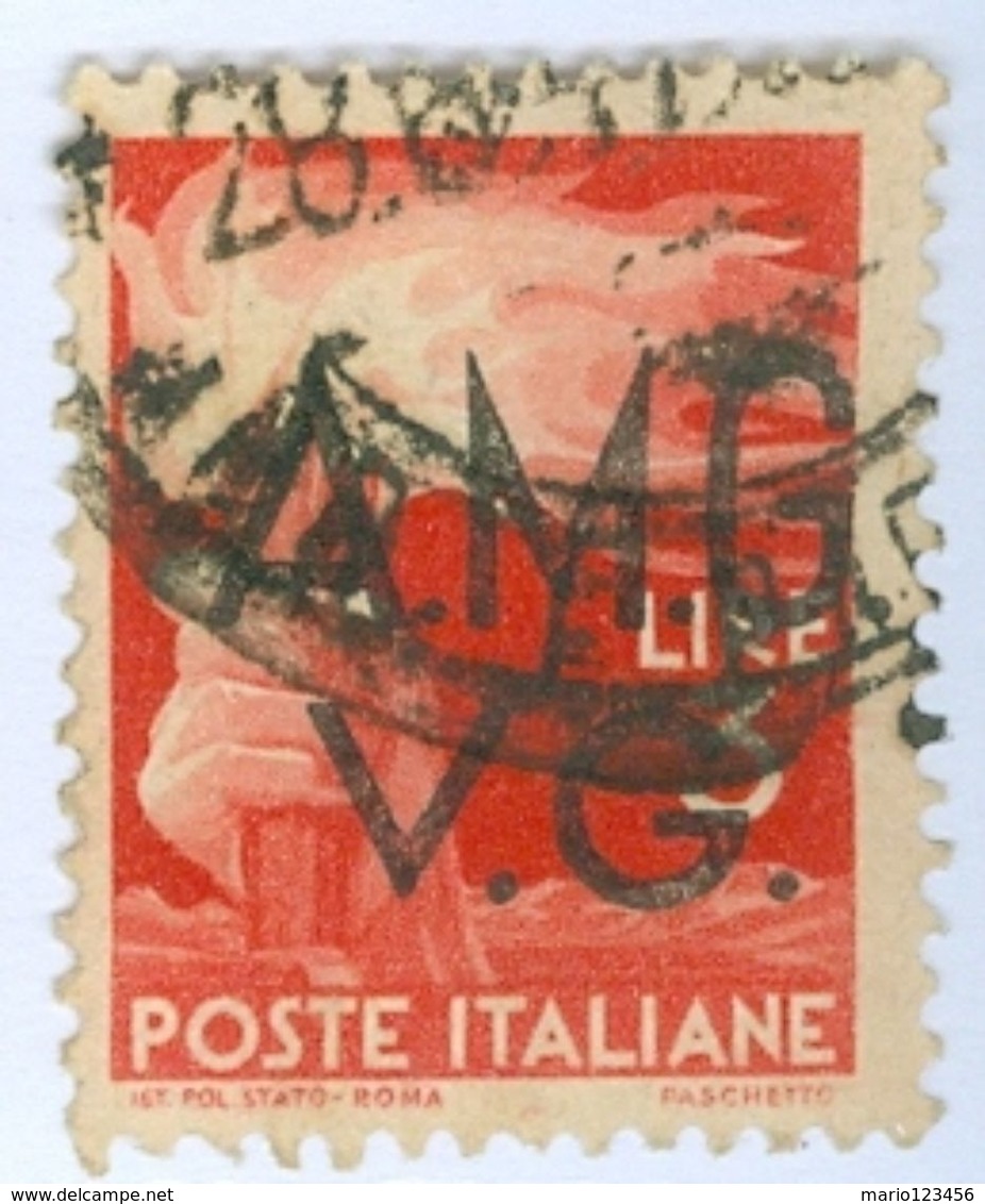 ITALIA, ITALY, OCCUPAZIONE VENEZIA GIULIA, 1947, FRANCOBOLLI USATI Sassone AM VG15   Scott 1LN16 - Usados