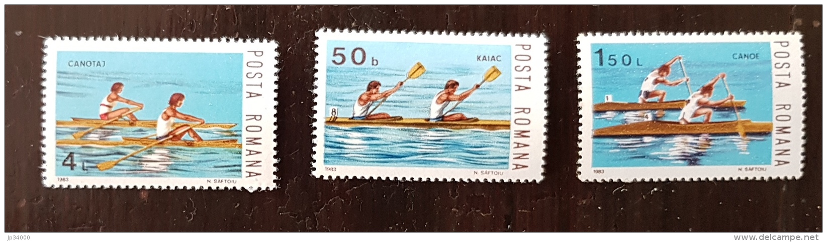 ROUMANIE AVIRON, ROWING, REMO  Serie 3 Valeurs En 1983 ** MNH Neuf Sans Charniere - Aviron