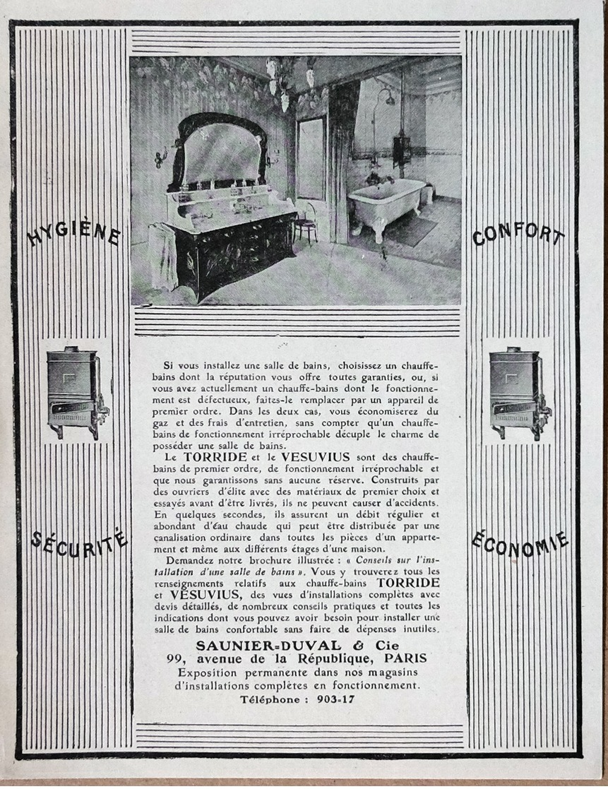 Réclame / Publicité 1910 - SAUNIER DUVAL - Advertising