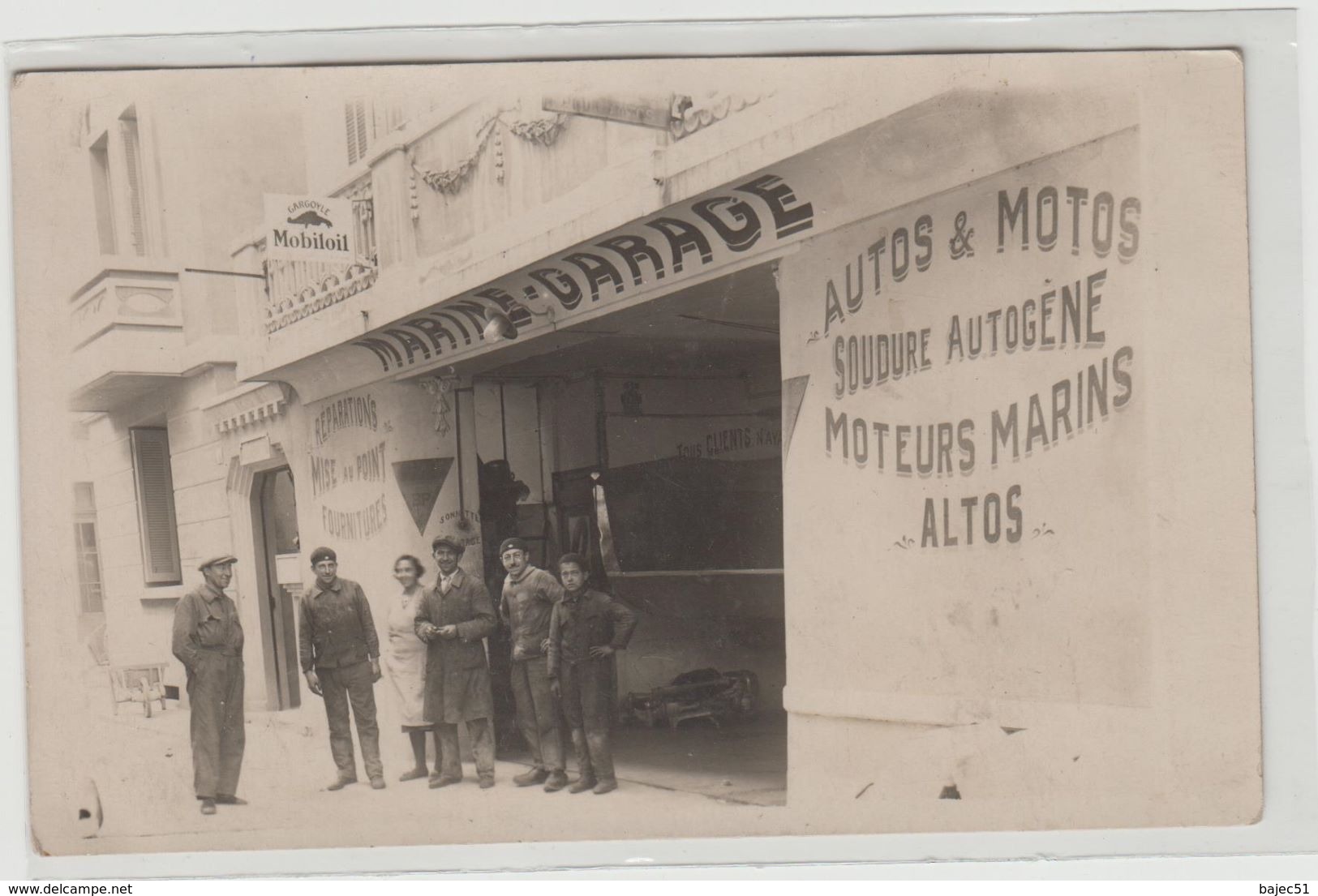 1 Carte Photo à Identifier ?? " Marine Garage , Moteur Altos Les Lillas 1920 1931 , Constructeur A.Bonnet " - A Identifier