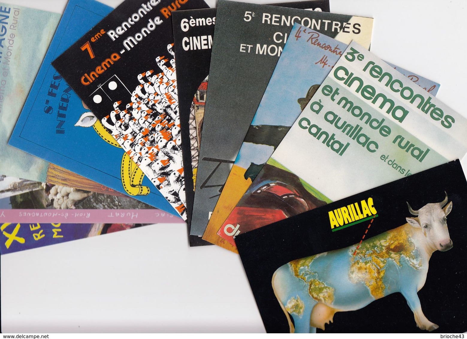 LOT 9 CPM NEUVES RENCONTRES CINEMA ET MONDE RURAL CANTAL AURILLAC - 82 à 87 -93-96 + 1995 AVEC PROGRAMME /1 - Aurillac