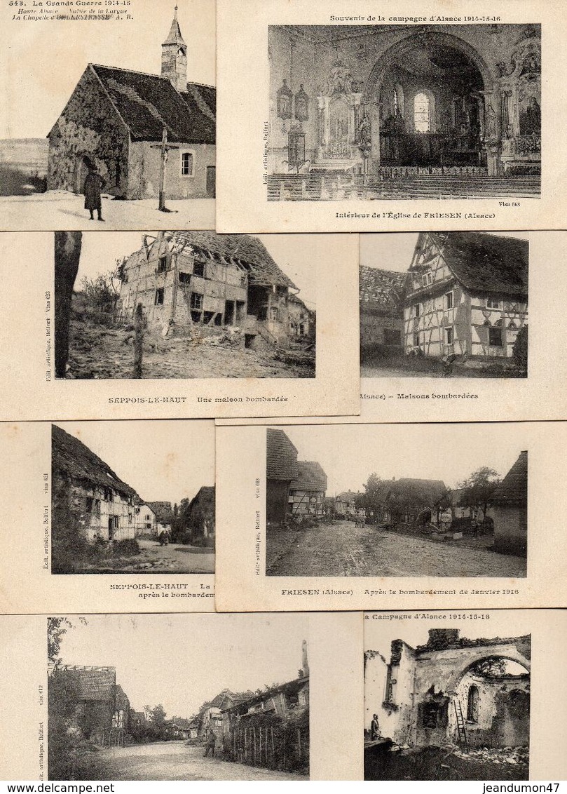 LOT DE 7 CARTES " SOUVENIR CAMPAGNE D'ALSACE 1914 - 15 - 16 ". + HAUTE ALSACE CHAPELLE - 5 - 99 Cartoline