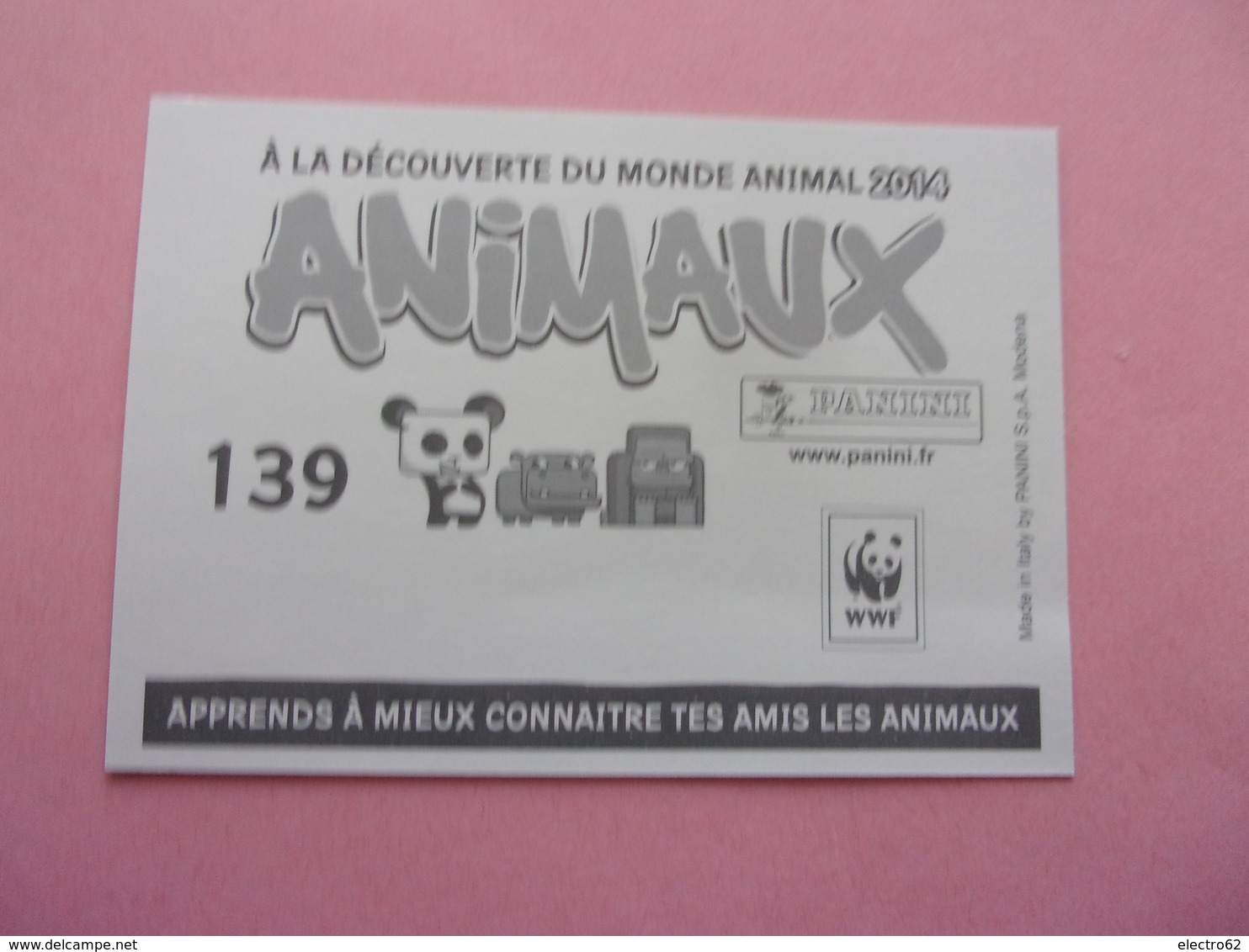 PANINI ANIMAL WORLD Animaux N°139 Loup Gris Grey Wolf - Edition Française