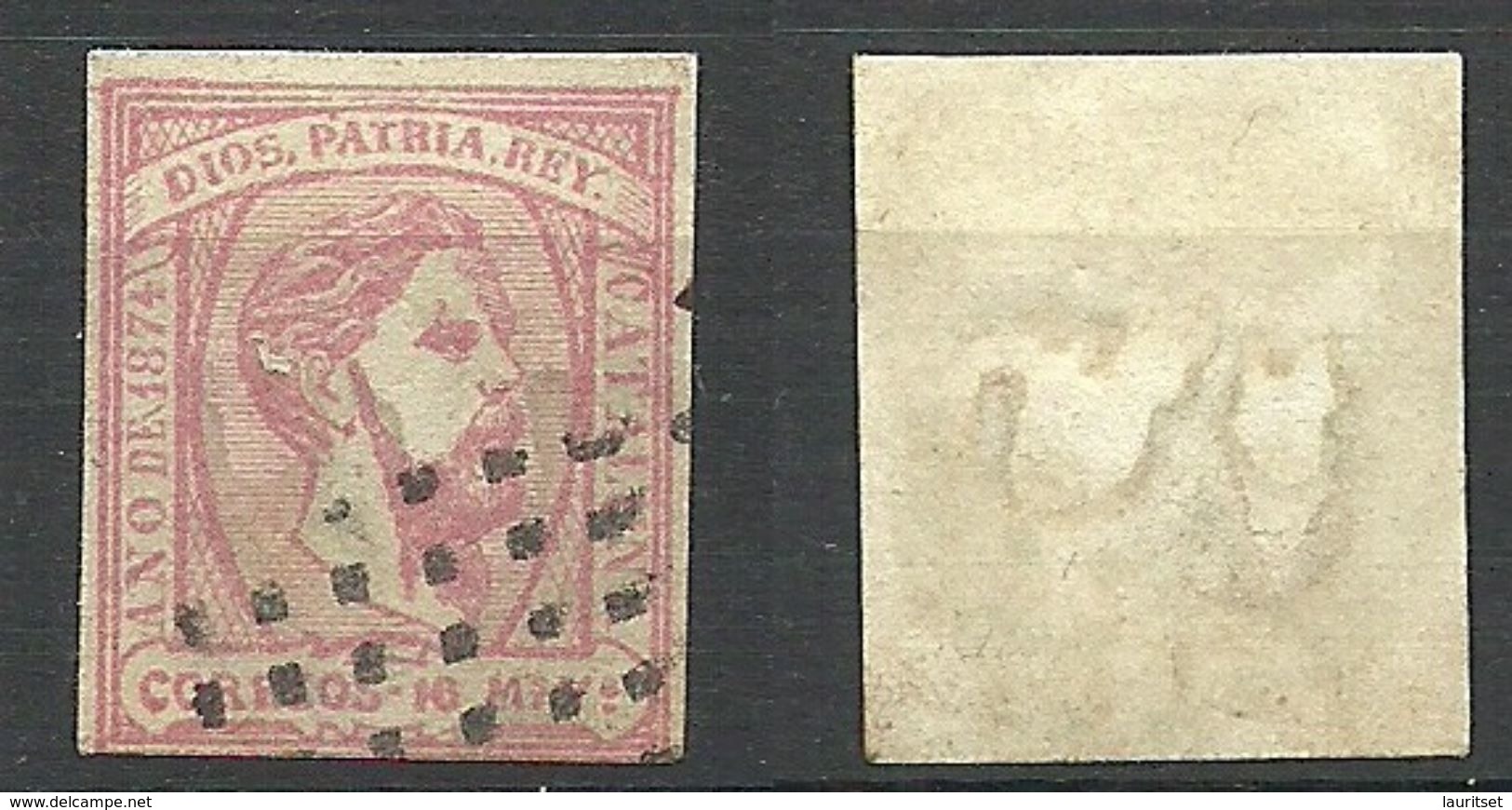 KATALONIA Cataluna 1874 Michel 5 Don Carlos O Mute Cancel RARE ! - Carlisten