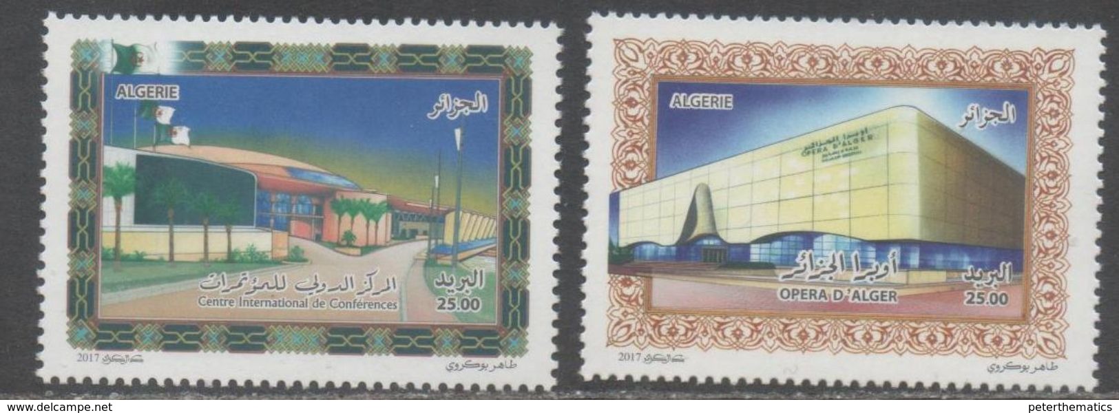 ALGERIA, 2017, MNH, INFRASTRUCTURE, OPERA, CONFERENCE CENTRE, 2v - Other & Unclassified