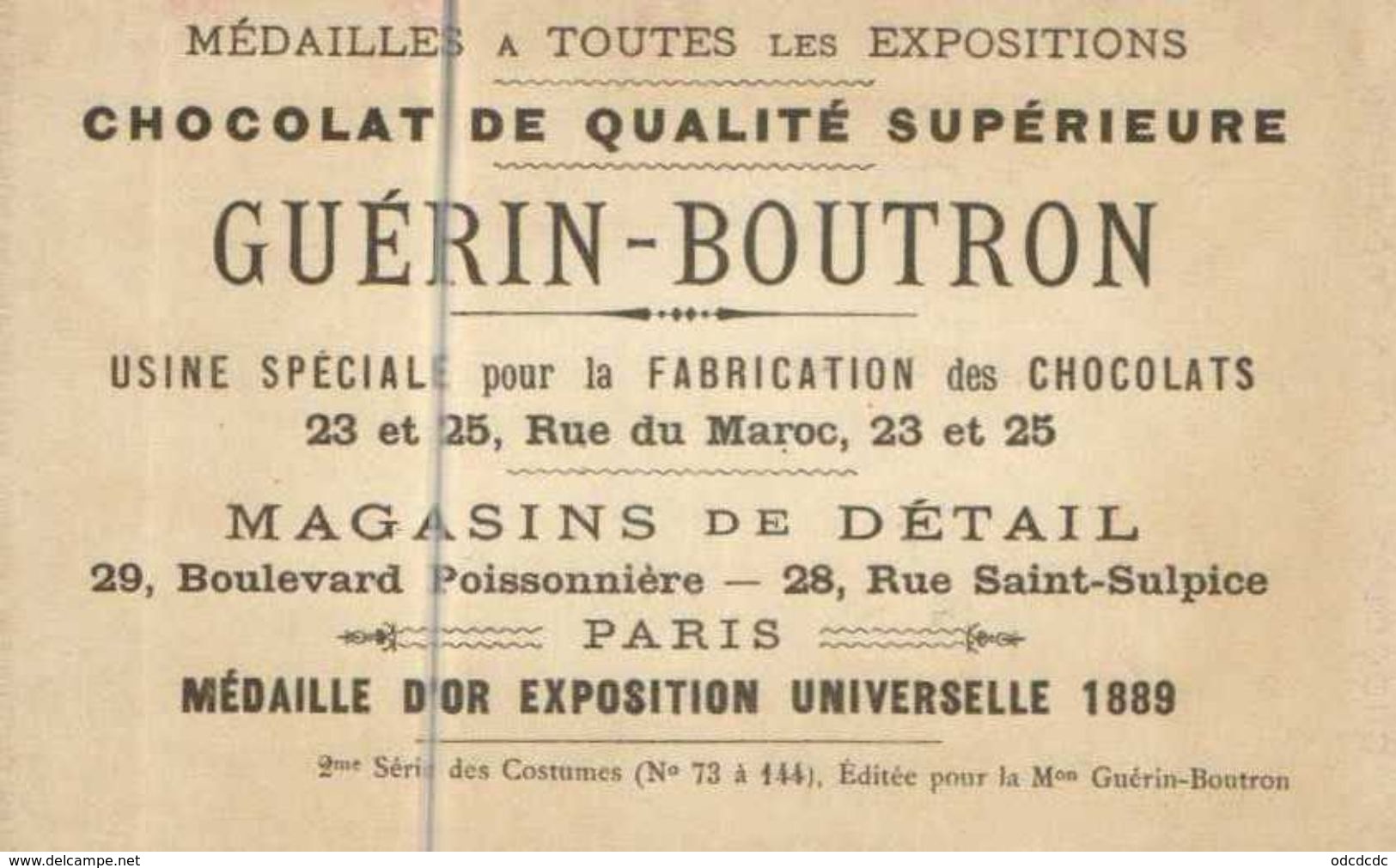 CHROMO CHOCOLAT GUERIN BOUTRON LES COSTUMES RENAISSANCE A NOS JOURS HONGRIE XIXe MAGYAR   RV - Guerin Boutron