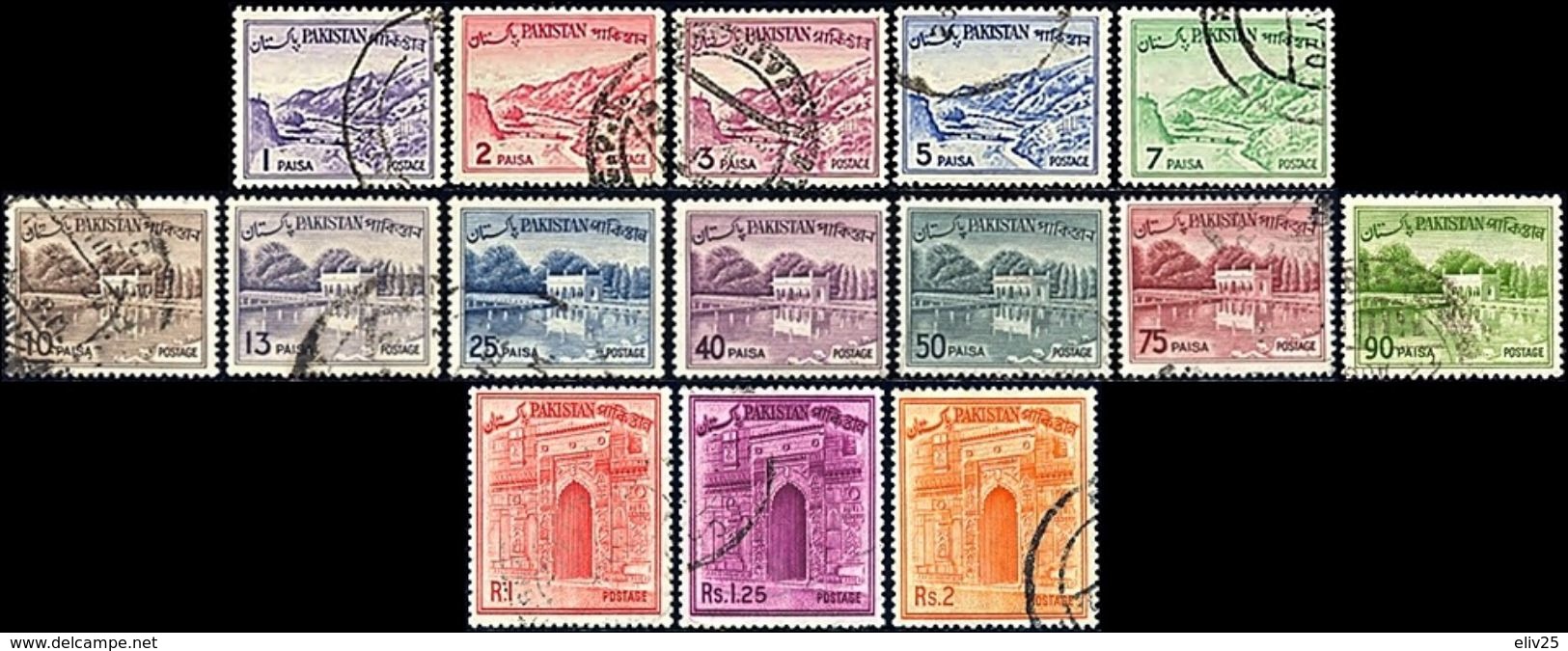 Pakistan 1961-1964, Local Views Definitive - 15 V. Used (part Of 3 Sets) - Pakistan