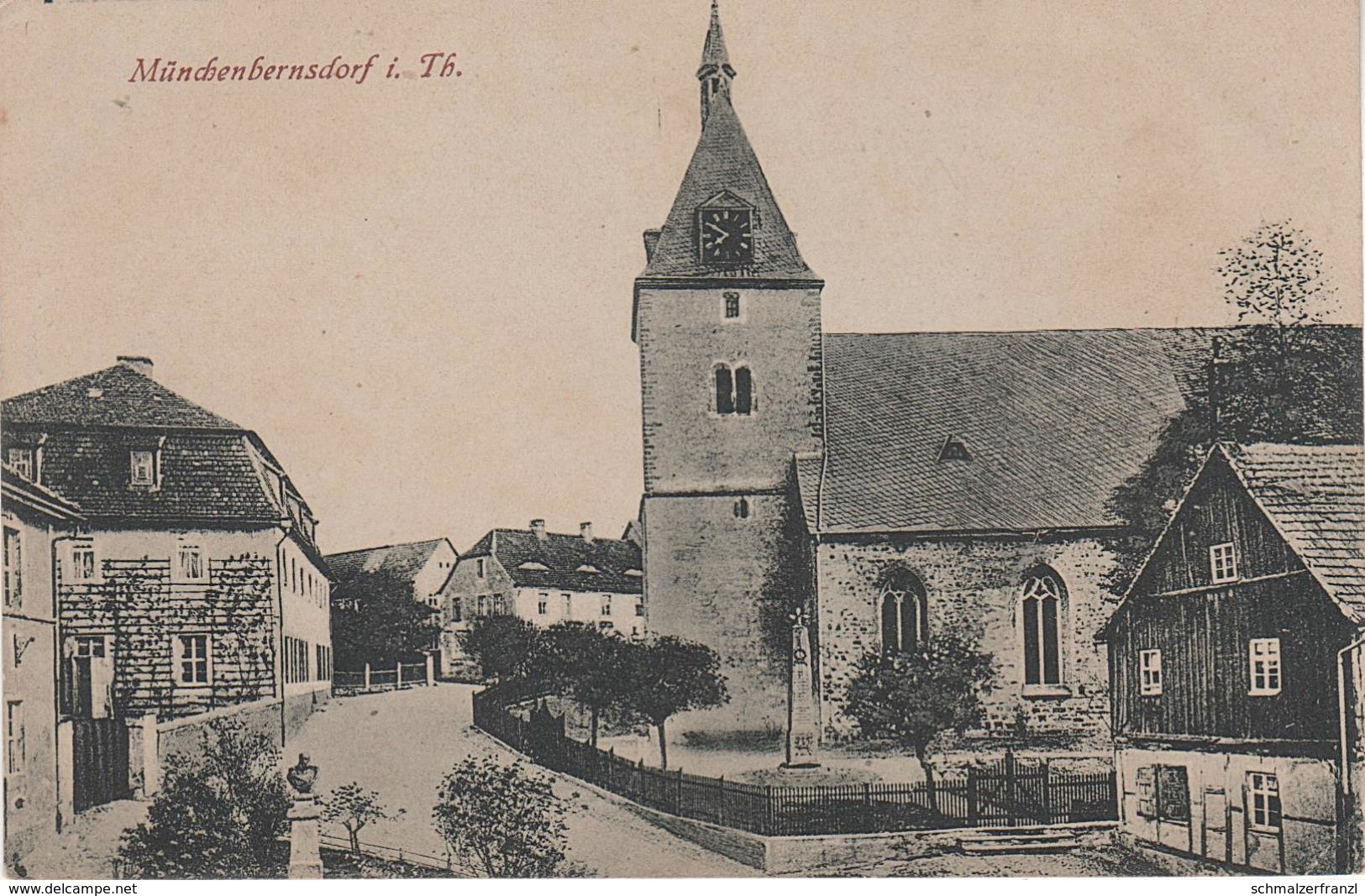 AK Münchenbernsdorf Kirche A Lederhose Tautendorf Lindenkreuz Saara Hundhaupten Bocka Triptis Weida Gera Hermsdorf - Triptis