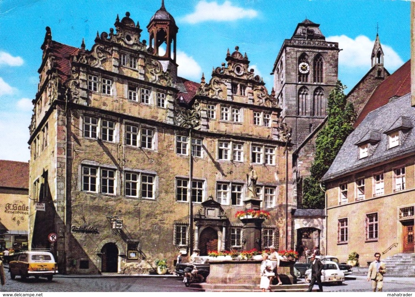Germany - Bad Hersfeld - Rathaus Mit Lullusbrunnen Autos Old Cars - Mailed 1972 / Stamps - Bad Hersfeld