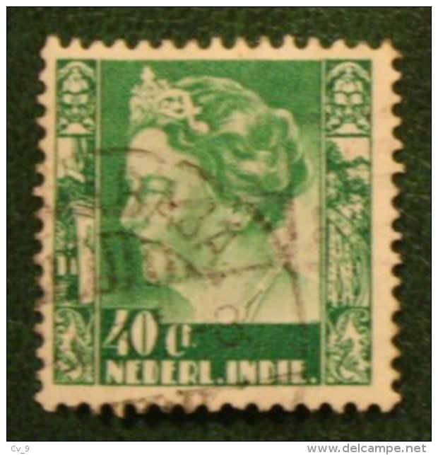 40 Ct Koningin Wilhelmina NVPH 203 1934 Gestempeld / Used NEDERLAND INDIE / DUTCH INDIES - India Holandeses