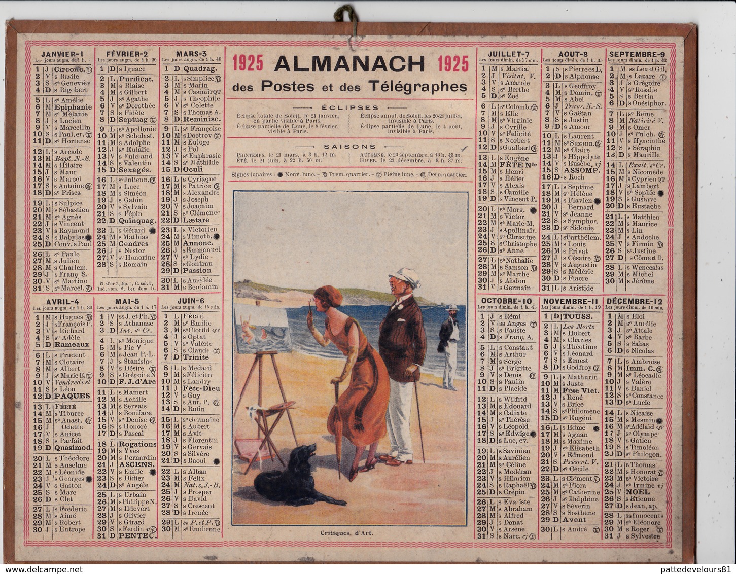 CALENDRIER ALMANACH D' EPOQUE Année 1925 Format 21 X 26 Complet  Carte De La Haute Garonne 31 - Petit Format : 1901-20