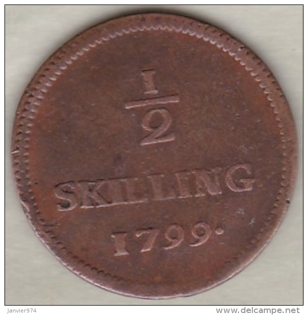 Sweden. 1/2 Skilling 1799 . Adolf Frederick. KM# 549 - Suède