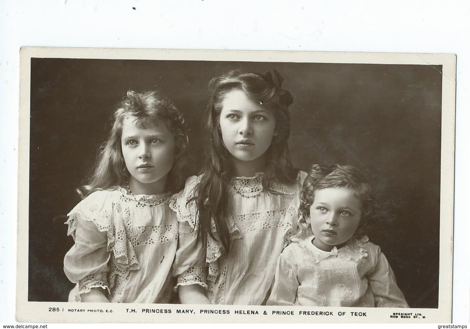 Royal Family  Rp  T.h. Princess Mary,princess Helena And Prince Frederick Of Teck.  Unused Rotary - Royal Families