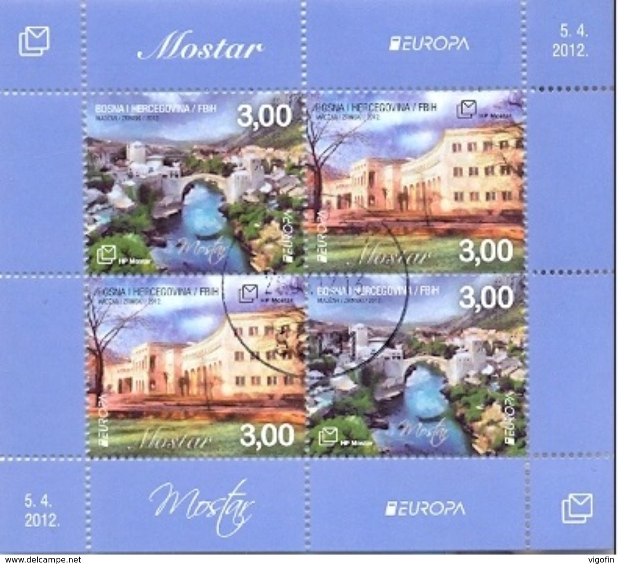 BHHB 2012-337-8 EUROPA CEPT, BOSNA AND HERZEGOVINA-HERZEGBOSNA(C ROAT), S/S, Used - 2012