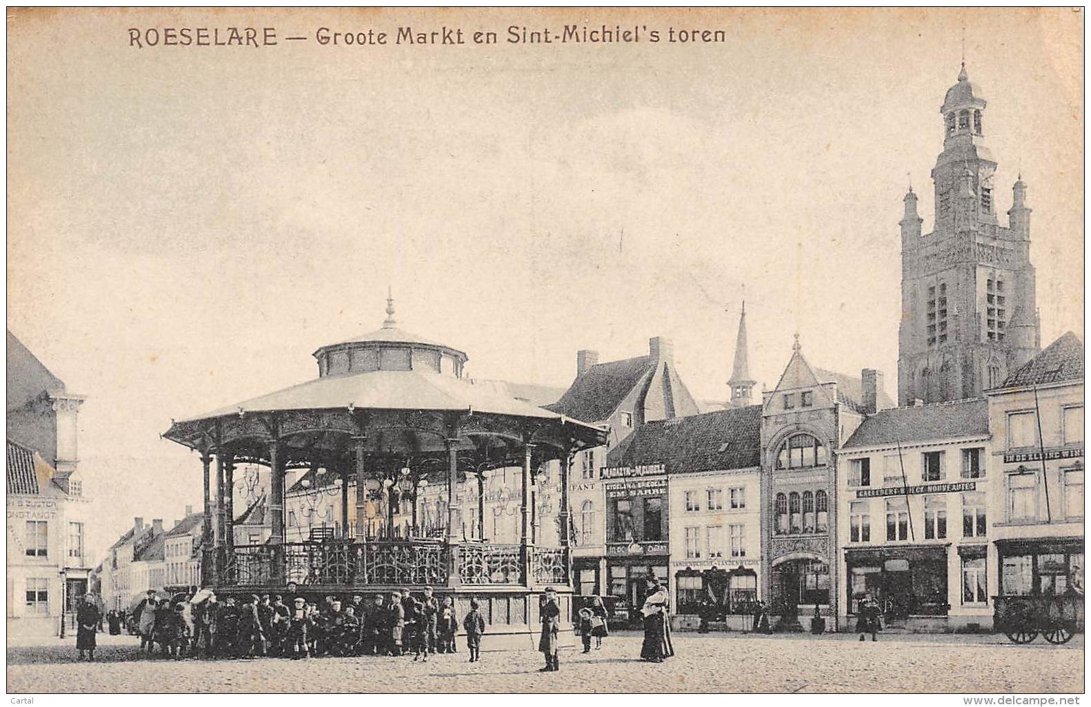 ROESELARE - Groote Markt En Sint-Michiel's Toren - Roeselare